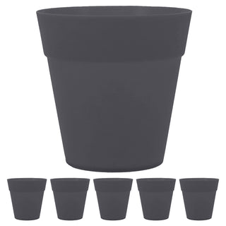 Übertopf 12er Set Kunststoff 12x13cm weiß anthrazit Blumentopf Pflanztopf Topf für Blumen Kräuter Pflanzen