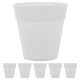 Übertopf 6er Set Kunststoff 15x18cm weiß anthrazit Blumentopf Pflanztopf Topf für Blumen Kräuter Pflanzen