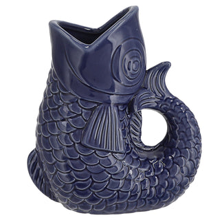 Vase Fisch 'Blubb' 15x17x9cm Dolomit weiß Blumenvase Dekovase Tischvase Fischform Fischmaul Henkel