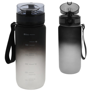 Trinkflasche 650ml Sport PET PP PE 7x24cm Lila/Pink | Grün/Blau| schwarz/weiß Farbverlauf Handschlaufe Sieb Sportwasserflasche BPA-frei