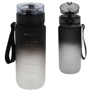 Trinkflasche 650ml Sport PET PP PE 7x24cm Lila/Pink | Grün/Blau| schwarz/weiß Farbverlauf Handschlaufe Sieb Sportwasserflasche BPA-frei