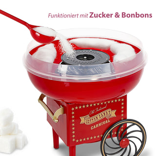 Zuckerwatte Maschine rot gold 29x28cm Kunststoff Cotton Candy Jahrmarkt Zuckerwattengerät Küchenmaschine Zucker