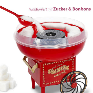 Zuckerwatte Maschine rot gold 29x28cm Kunststoff Cotton Candy Jahrmarkt Zuckerwattengerät Küchenmaschine Zucker