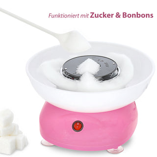 Zuckerwatte Maschine rosa weiß 27x16cm Kunststoff Cotton Candy Jahrmarkt Zuckerwattengerät Küchenmaschine Zucker