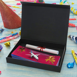 Geschenkverpackung 'Happy Birthday' Magnetverschluss 32x4,5x23cm Karton weiß/schwarz gold Schachtel Box Geschenk