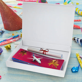 Geschenkverpackung 'Happy Birthday' Magnetverschluss 32x4,5x23cm Karton weiß/schwarz gold Schachtel Box Geschenk
