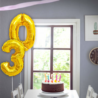 Folienballon Zahl Dreißig 30 gold H100cm BOPA/PET Luftballon Ballondekoration Partyballon Zahlenballon Geburtstag