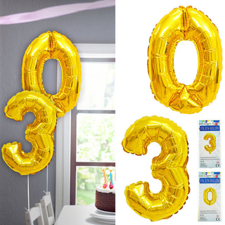Folienballon Zahl Dreißig 30 gold H100cm BOPA/PET Luftballon Ballondekoration Partyballon Zahlenballon Geburtstag