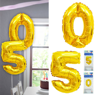 Folienballon Zahl Fünfzig 50 gold H100cm BOPA/PET Luftballon Ballondekoration Partyballon Zahlenballon Geburtstag