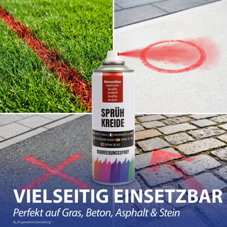 Kreidespray 14er Set VOC 32% 7 Farben Dosenvolumen 250ml Sprühkreide Markierungsspray Dosenspray wasserlöslich Kreidefarbe temporär
