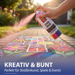 Kreidespray 14er Set VOC 32% 7 Farben Dosenvolumen 250ml Sprühkreide Markierungsspray Dosenspray wasserlöslich Kreidefarbe temporär