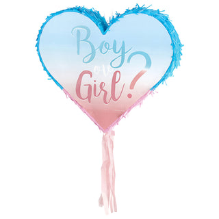 Pinata Boy&Girls 40x35x7,5 Papier rosa hellblau zum Aufhängen und Befüllen Baby Shower Party Gender Reveal Party Mottoparty Geschenkidee