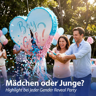 Pinata Boy&Girls 40x35x7,5 Papier rosa hellblau zum Aufhängen und Befüllen Baby Shower Party Gender Reveal Party Mottoparty Geschenkidee