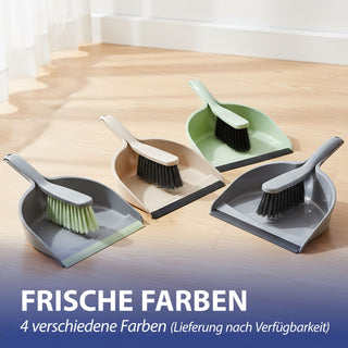 Kehrgarnitur zweiteilig Kunststoff 22x30cm verschiedene Farben Handfeger Kehrschaufel Besen Schaufel Reinigungsset Haushaltshelfer