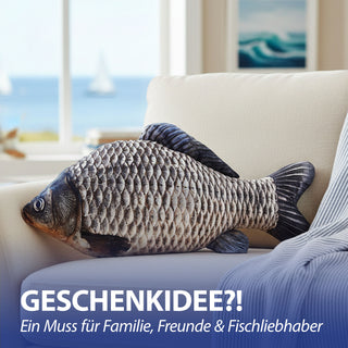 Kissen Fisch Shape 62x30x12cm Polyester beidseitig bedruckt Fischform Fotodruck Tierkissen Geschenkidee maritim Fisch-Kissen