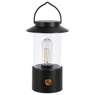 LED Solar Laterne Retro Henkel 12x20cm Kunststoff schwarz Gartenleuchte warmweiß 1 Leds Birne Filment IP20 dimmbar USB Kabel