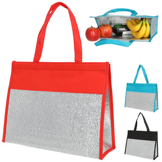 Kühltasche 3er Set Polyester Aluminium rot blau schwarz 39x29x13cm Fassungsvermögen 10 Liter Klettverschluss Tasche isoliert
