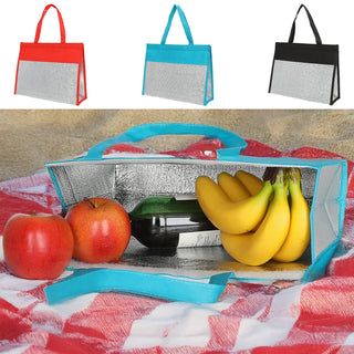 Kühltasche 3er Set Polyester Aluminium rot blau schwarz 39x29x13cm Fassungsvermögen 10 Liter Klettverschluss Tasche isoliert