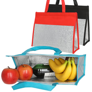 Kühltasche 3er Set Polyester Aluminium rot blau schwarz 39x29x13cm Fassungsvermögen 10 Liter Klettverschluss Tasche isoliert