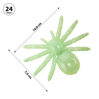 Spinnen 'Glow in the Dark' 12x2er Set 10x7cm Kunststoff Halloween-Deko Gruselspinne leuchtet im Dunkeln  Leuchtspinne