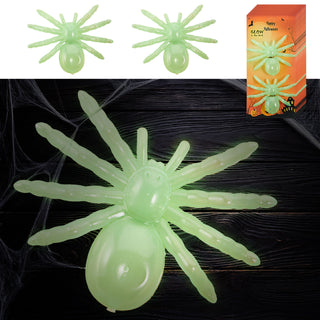 Spinnen 'Glow in the Dark' 12x2er Set 10x7cm Kunststoff Halloween-Deko Gruselspinne leuchtet im Dunkeln  Leuchtspinne