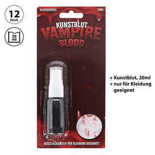Halloween Blutspray 12er Set 20ml Kunstblut Fake Blood Spray Theaterblut Vampir Kostüm Karneval Fasching Party