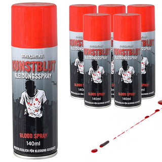 Halloween Blutspray 6er Set 140ml Kunstblut Fake Blood Spray Theaterblut Vampir Kostüm Karneval Fasching Party