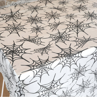 Tischdecke Halloween 4er Set Kunststoff 140x270cm Spinnennetz Kürbisgesicht Tischauflage Plastikdecke