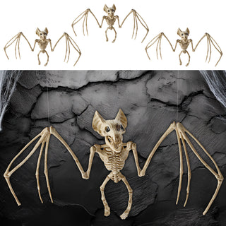 Fledermausskelett zum Aufhängen 3er Set Kunststoff 30x16x6cm Halloween Gruselparty Tierskelett Dekoobjekt
