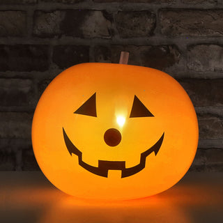 LED Luftballon Kürbis 6x2er Set Ø 20cm Latex orange schwarz batteriebetrieben Halloweendekoration Ballon Kürbisgesicht