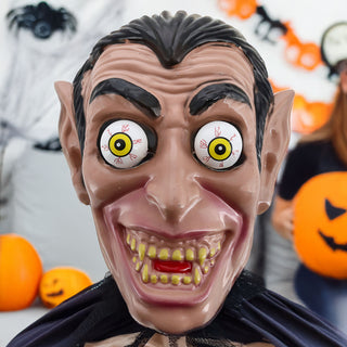 Halloween Glubschaugen Maske 3er Set mehrfarbig 20x25,5x10cm Kunststoff Dracula Zombi Clown Gesichtsmaske