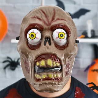 Halloween Glubschaugen Maske 3er Set mehrfarbig 20x25,5x10cm Kunststoff Dracula Zombi Clown Gesichtsmaske