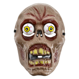 Halloween Glubschaugen Maske 3er Set mehrfarbig 20x25,5x10cm Kunststoff Dracula Zombi Clown Gesichtsmaske
