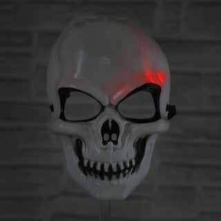 LED Halloween Totenkopf 4er Set 16x24x7cm Kunststoff weiß schwarz 3 LEDs bunt leuchtend Gruseldekoration