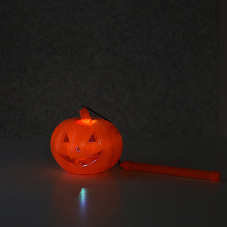 Halloween Kürbis Laterne 4er Set Sound Licht 12x11cm Kunststoff LED bunt leuchtend batteriebetrieben