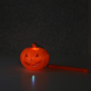 Halloween Kürbis Laterne 4er Set Sound Licht 12x11cm Kunststoff LED bunt leuchtend batteriebetrieben