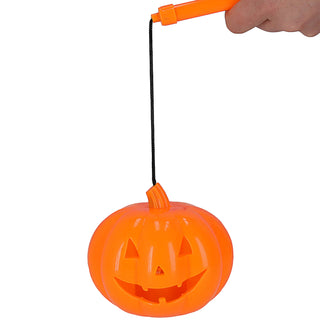 Halloween Kürbis Laterne 4er Set Sound Licht 12x11cm Kunststoff LED bunt leuchtend batteriebetrieben