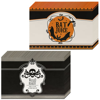 Halloween Bierflaschenaufkleber Set 48 Stück Papier 15x10cm Aufkleber 2 Motive Bierflasche Flaschenettikett