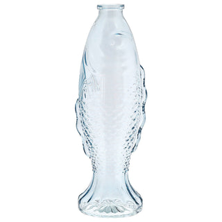 Vase Fisch 'CrystalFish' 8,5x26,5cm Glas transparent Blumenvase Dekovase Tischvase Fischform Fischmaul Glasvase