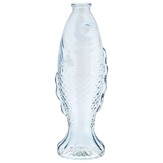 Vase Fisch 'CrystalFish' 8,5x26,5cm Glas transparent Blumenvase Dekovase Tischvase Fischform Fischmaul Glasvase