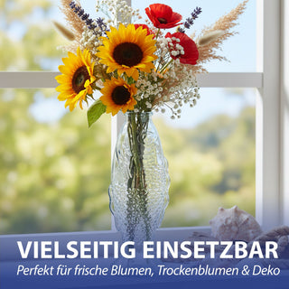 Vase Fisch 'CrystalFish' 8,5x26,5cm Glas transparent Blumenvase Dekovase Tischvase Fischform Fischmaul Glasvase