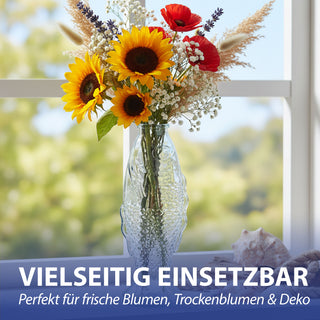 Vase Fisch 'CrystalFish' 8,5x26,5cm Glas transparent Blumenvase Dekovase Tischvase Fischform Fischmaul Glasvase