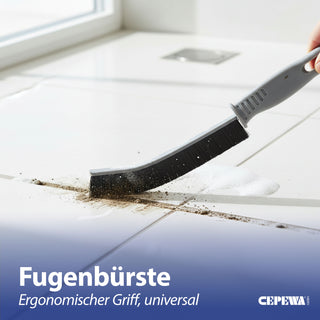1/3x Fugenbürste Kunststoff Edelstahl 22x2x1cm Reinigungsbürste für Bad Küche Universalbürste Spaltbürste ultraschmal mit Borsten
