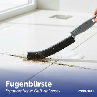 1/3x Fugenbürste Kunststoff Edelstahl 22x2x1cm Reinigungsbürste für Bad Küche Universalbürste Spaltbürste ultraschmal mit Borsten