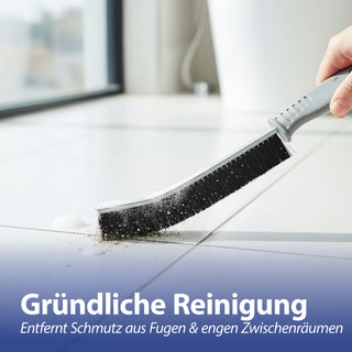 1/3x Fugenbürste Kunststoff Edelstahl 22x2x1cm Reinigungsbürste für Bad Küche Universalbürste Spaltbürste ultraschmal mit Borsten