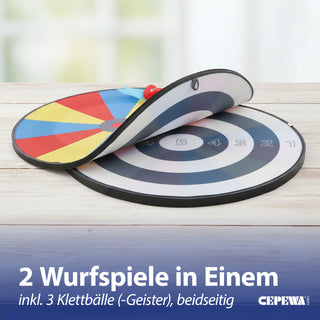 Wurfspiel Klettball Set Ø 50cm Polyester Kunststoff Zielscheibe drei Bälle Softdart Haftbälle Zielwerfen Geschicklichkeitsspiel Outdoor