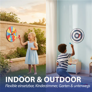 Wurfspiel Klettball Set Ø 50cm Polyester Kunststoff Zielscheibe drei Bälle Softdart Haftbälle Zielwerfen Geschicklichkeitsspiel Outdoor