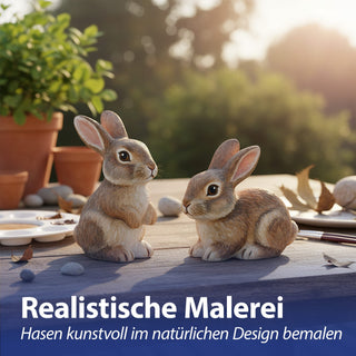 DIY Osterhase 8er Set zum Bemalen Styropor stehend sitzend Styropor-Hasen Osterdekoration basteln Hasen kreativ gestalten