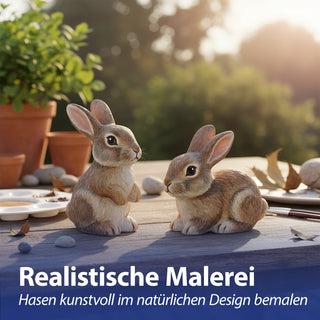 DIY Osterhase 8er Set zum Bemalen Styropor stehend sitzend Styropor-Hasen Osterdekoration basteln Hasen kreativ gestalten