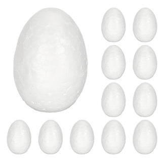 DIY Ostereier 12er Set zum Bemalen Styropor 4x5,5cm Styropor-Eier Osterdekoration Osternest Basteln Eier kreativ gestalten